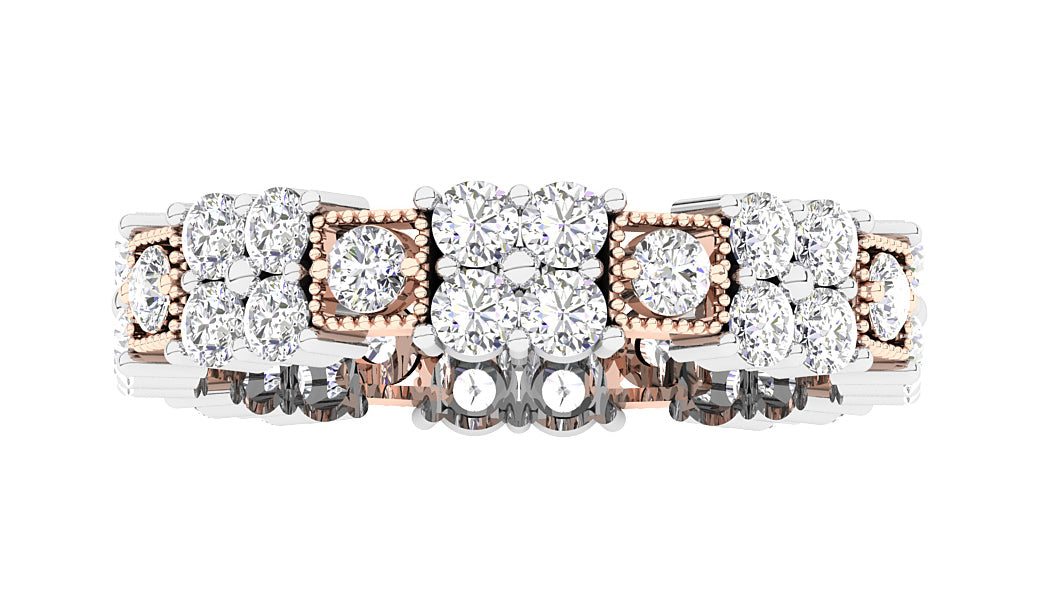 The Eduardo 14K Two-Tone Gold Round Cut Diamond Full Eternity Engagement Ring