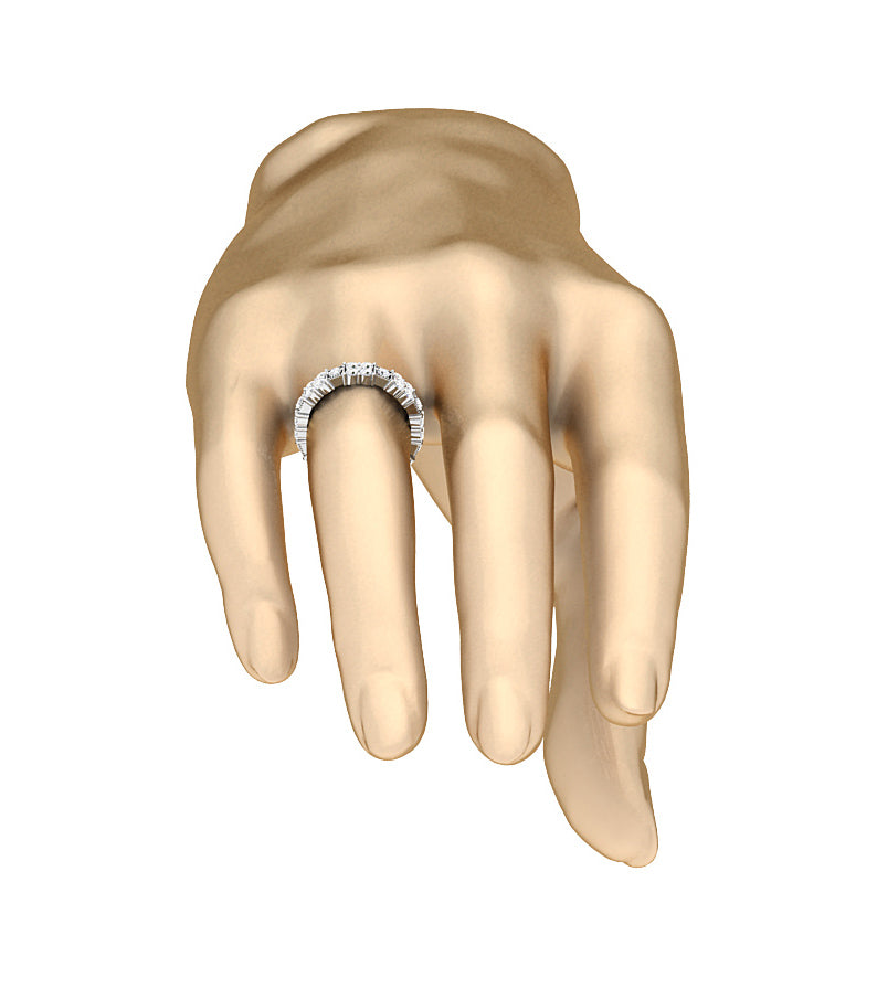 The Eduardo 14K Two-Tone Gold Round Cut Diamond Full Eternity Engagement Ring