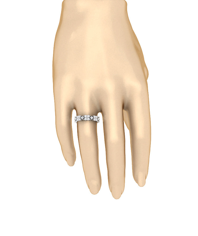 The Eduardo 14K Two-Tone Gold Round Cut Diamond Full Eternity Engagement Ring