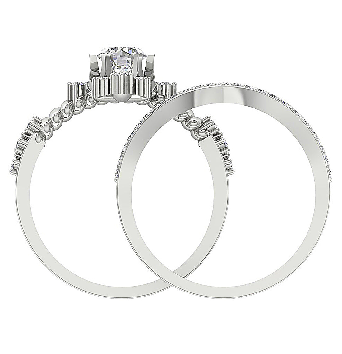FrontView14kGoldBridalRingProngSet