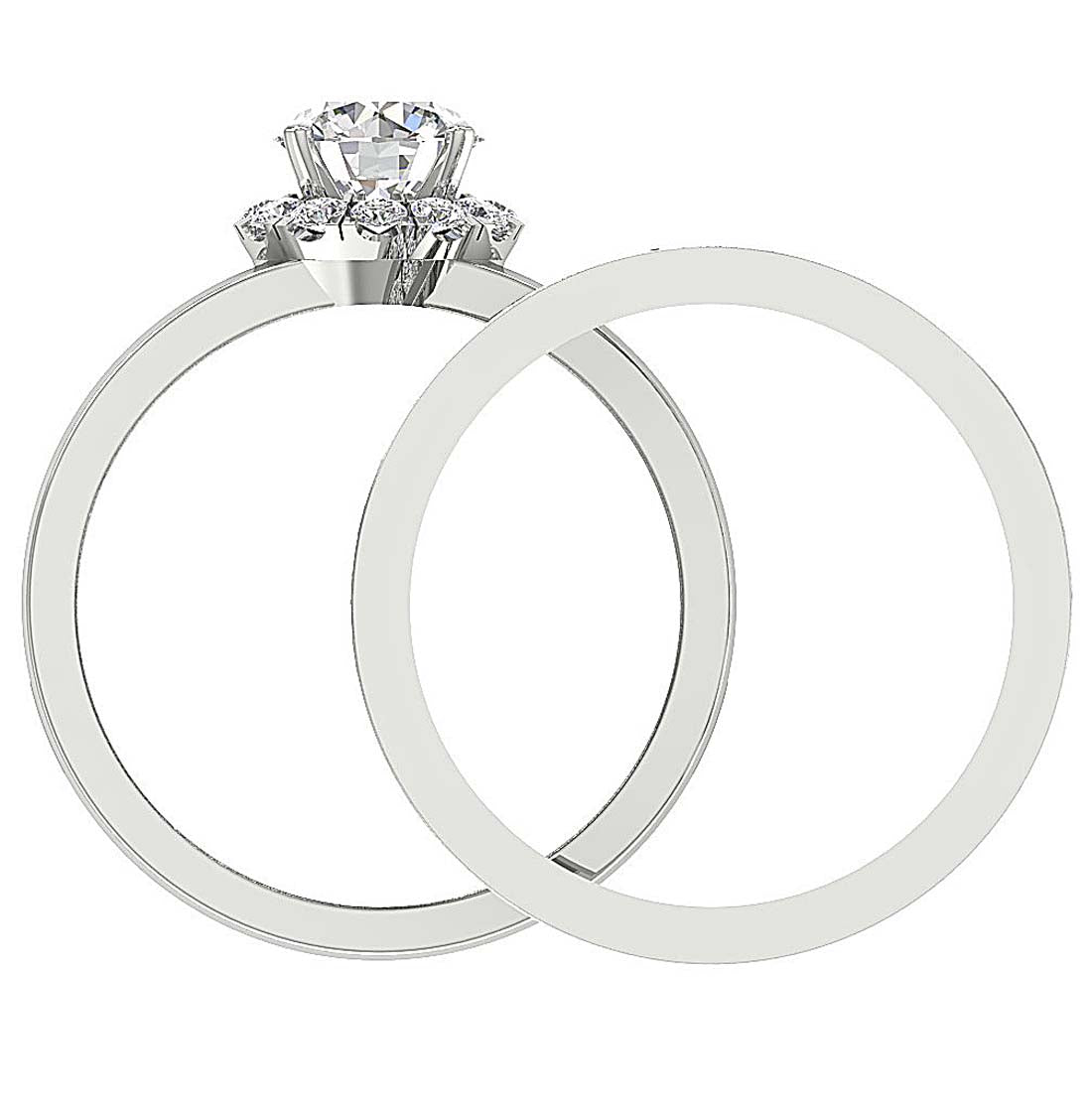 FrontView14kSolidGoldBridalRingSet