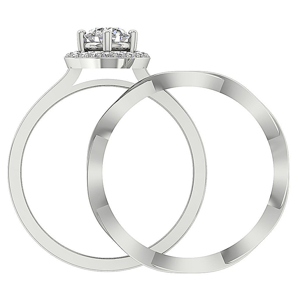FrontView14kWhiteGoldHaloBridalRingSet