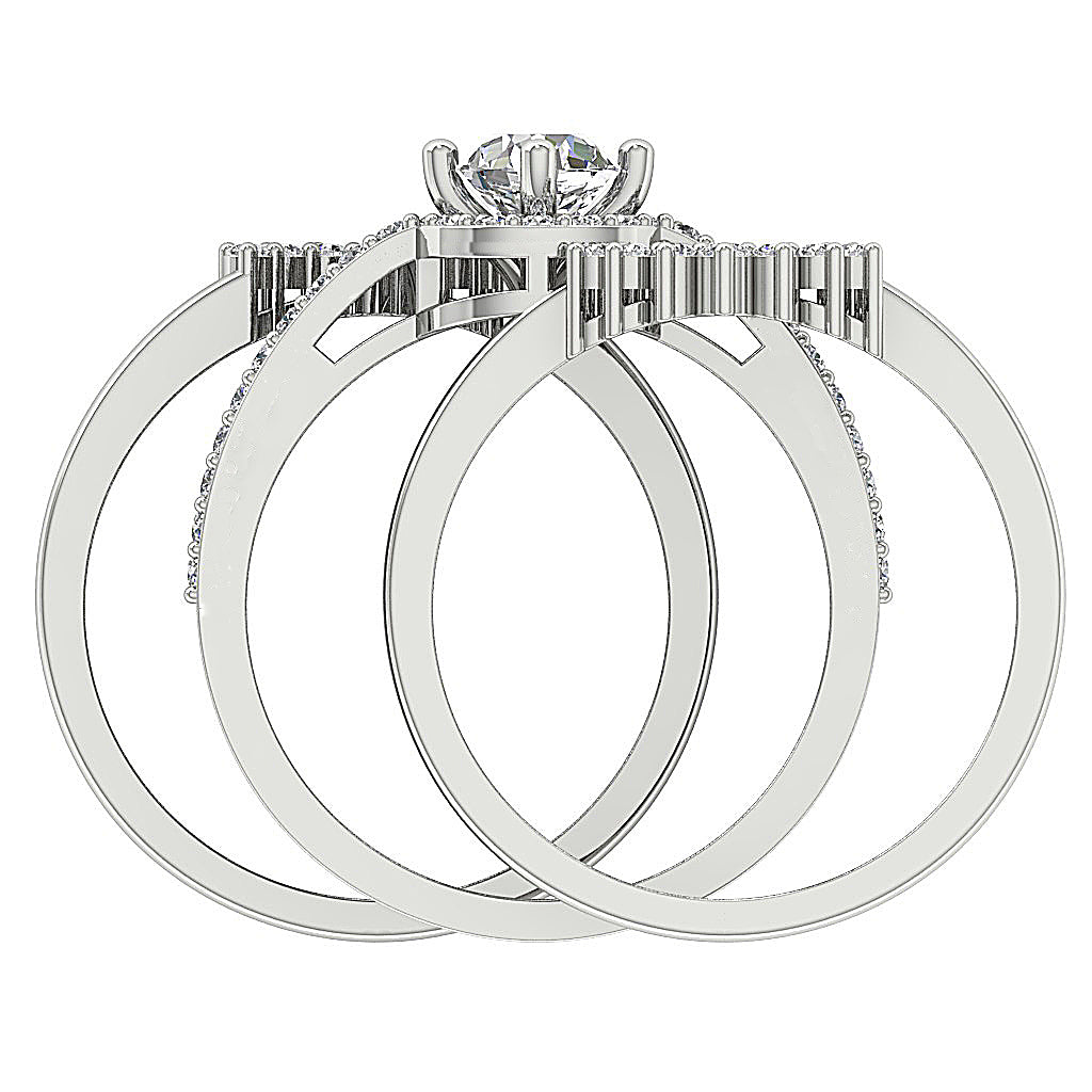 FrontViewBridalAnniversaryRing14kWhiteGold