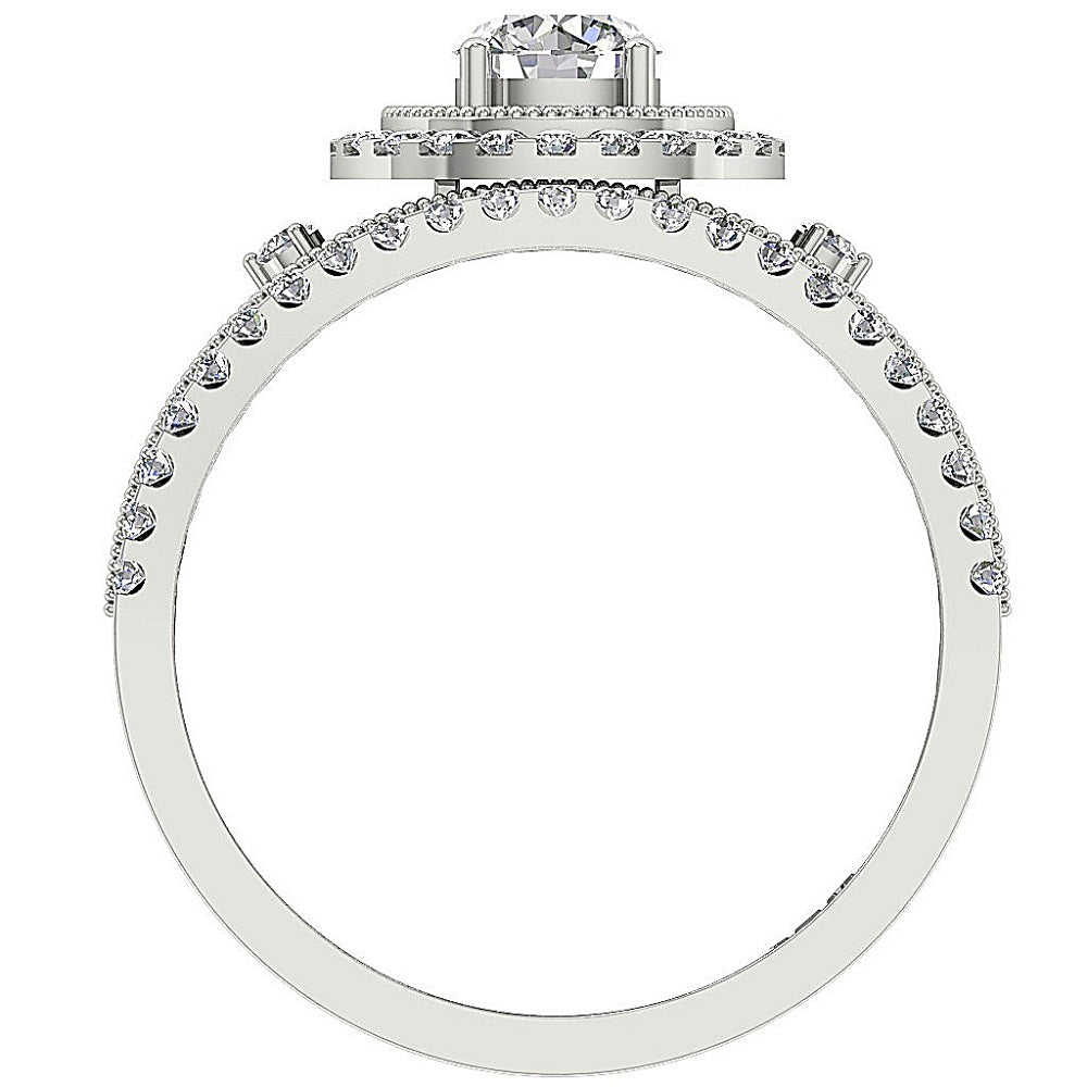 FrontViewNaturalCutDiamondBridalRingSet