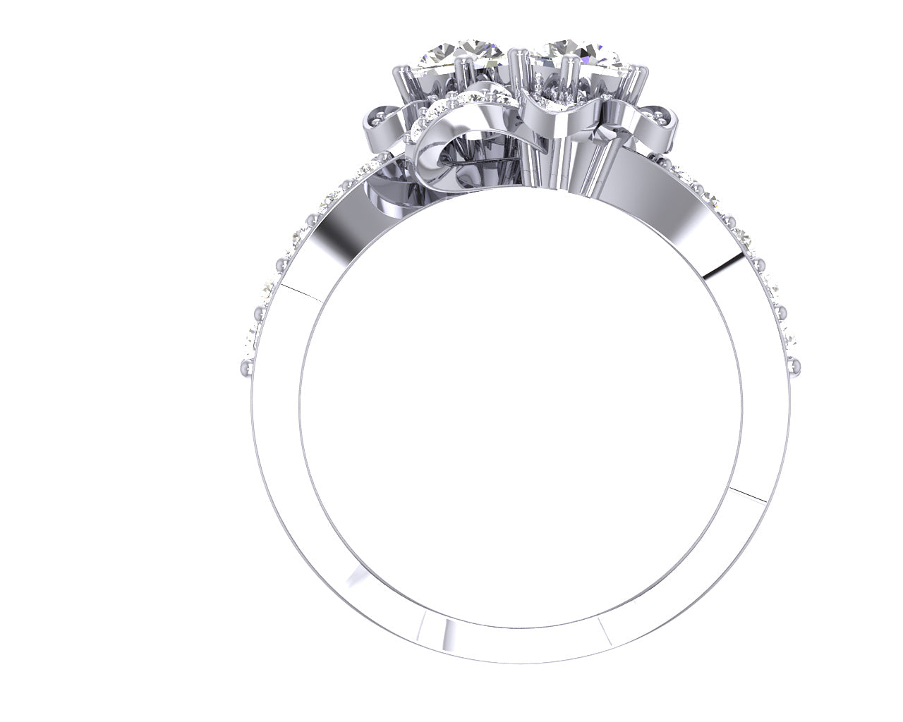 FrontViewRoundDiamondSolitaireRingProngSet