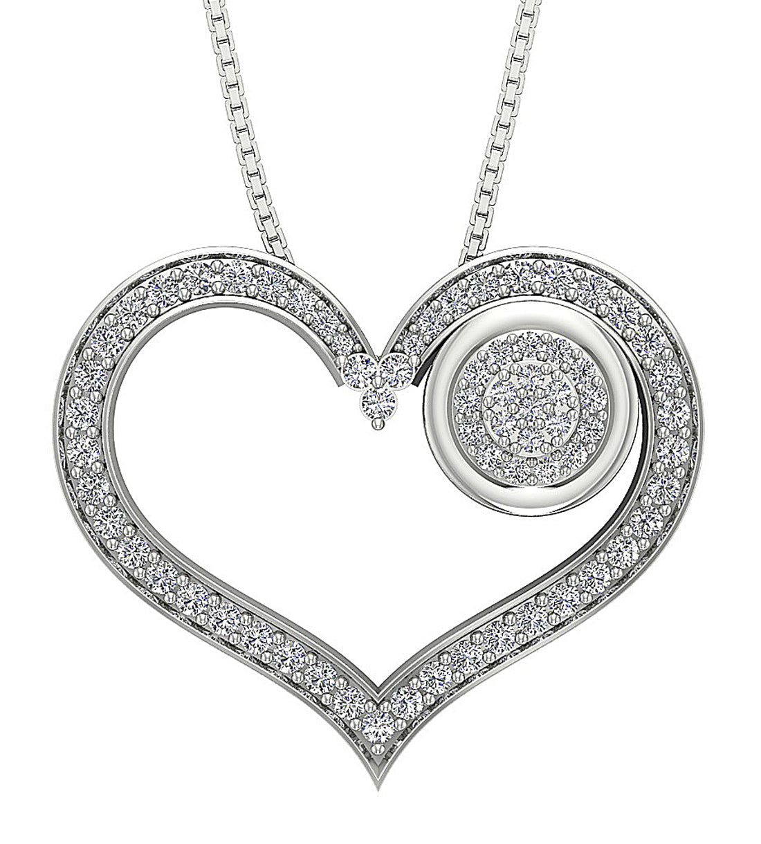 GenuineDiamond14kWhiteGoldPendant