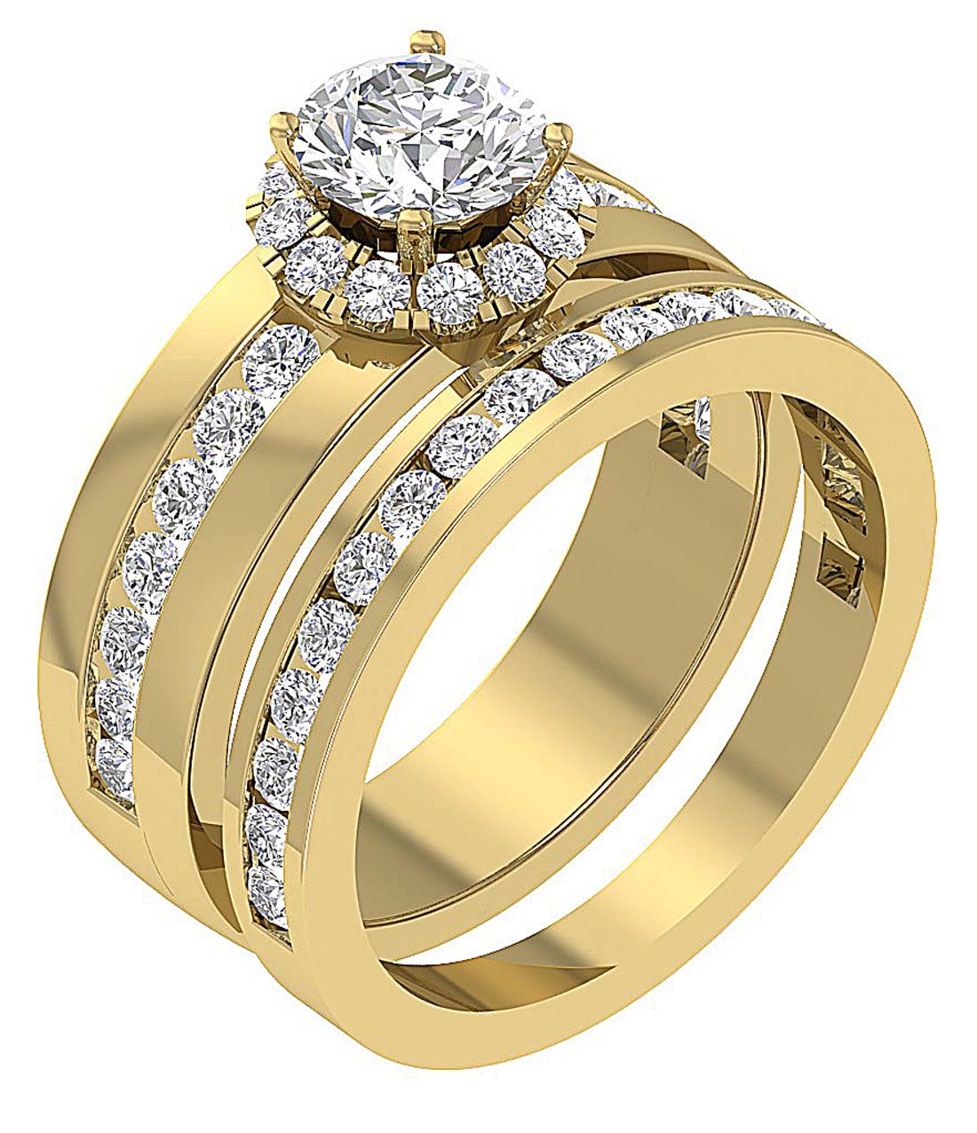 GenuineDiamondBridalWeddingRingProngSet
