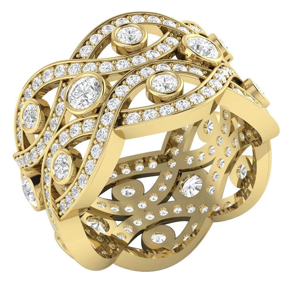 GenuineDiamondEternityRing14kYellowGold