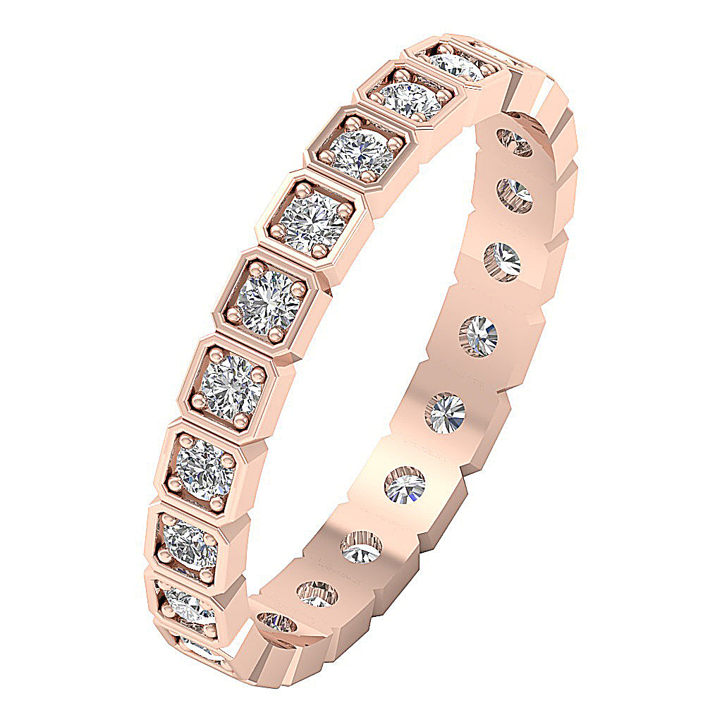 GenuineDiamondEternityRing14kRoseGold