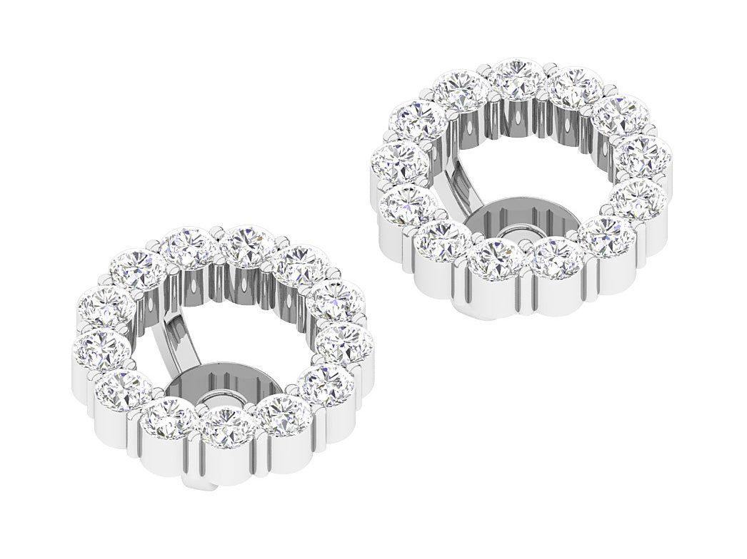 The Mia Prong Set Genuine Diamond Removable Jacket Earring 14K Rose Gold