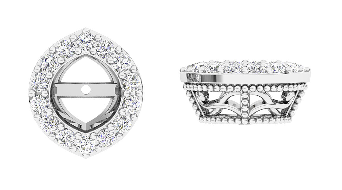 GenuineDiamondProngSetJacketEarring