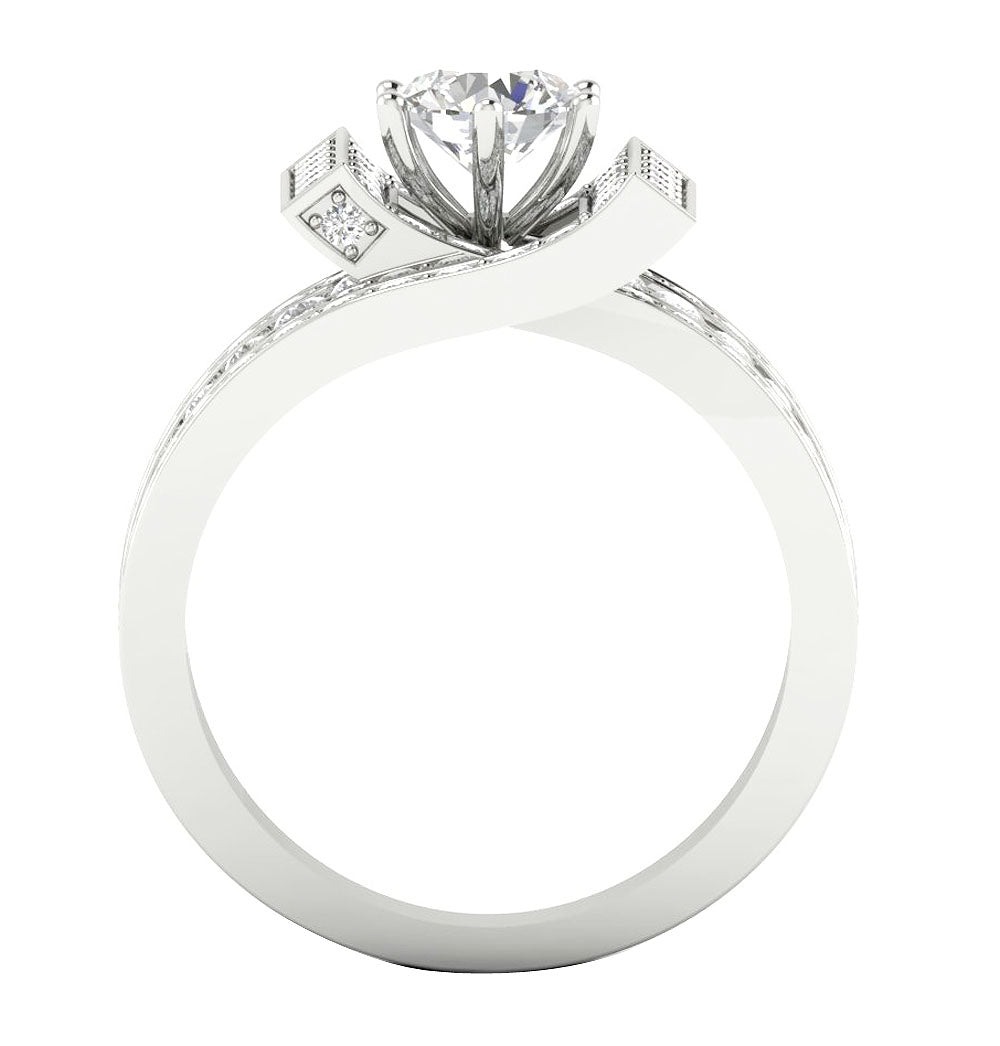 FrontViewGenuineDiamondRing14kSolidGold