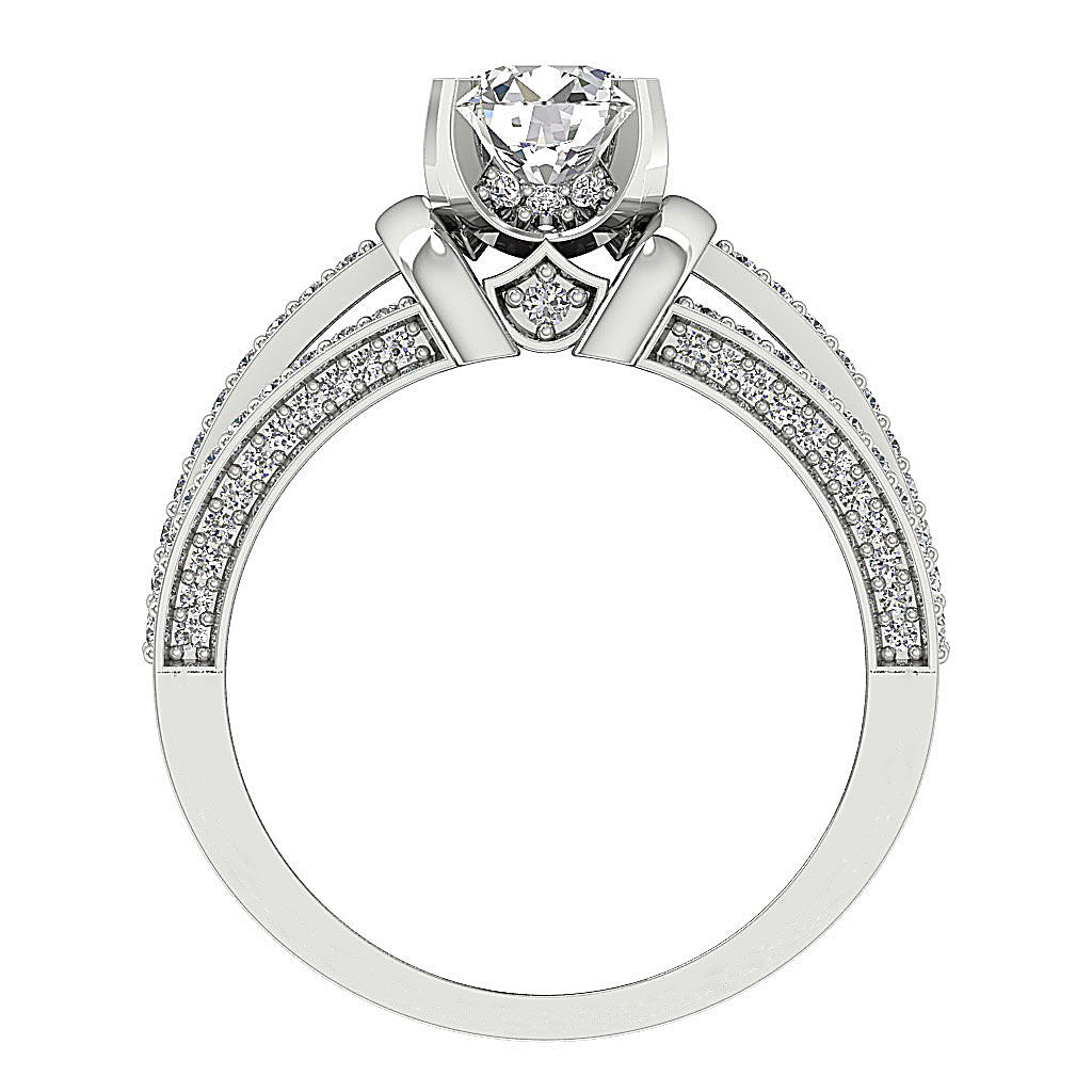 FrontViewGenuineDiamondRing14kSolidGold