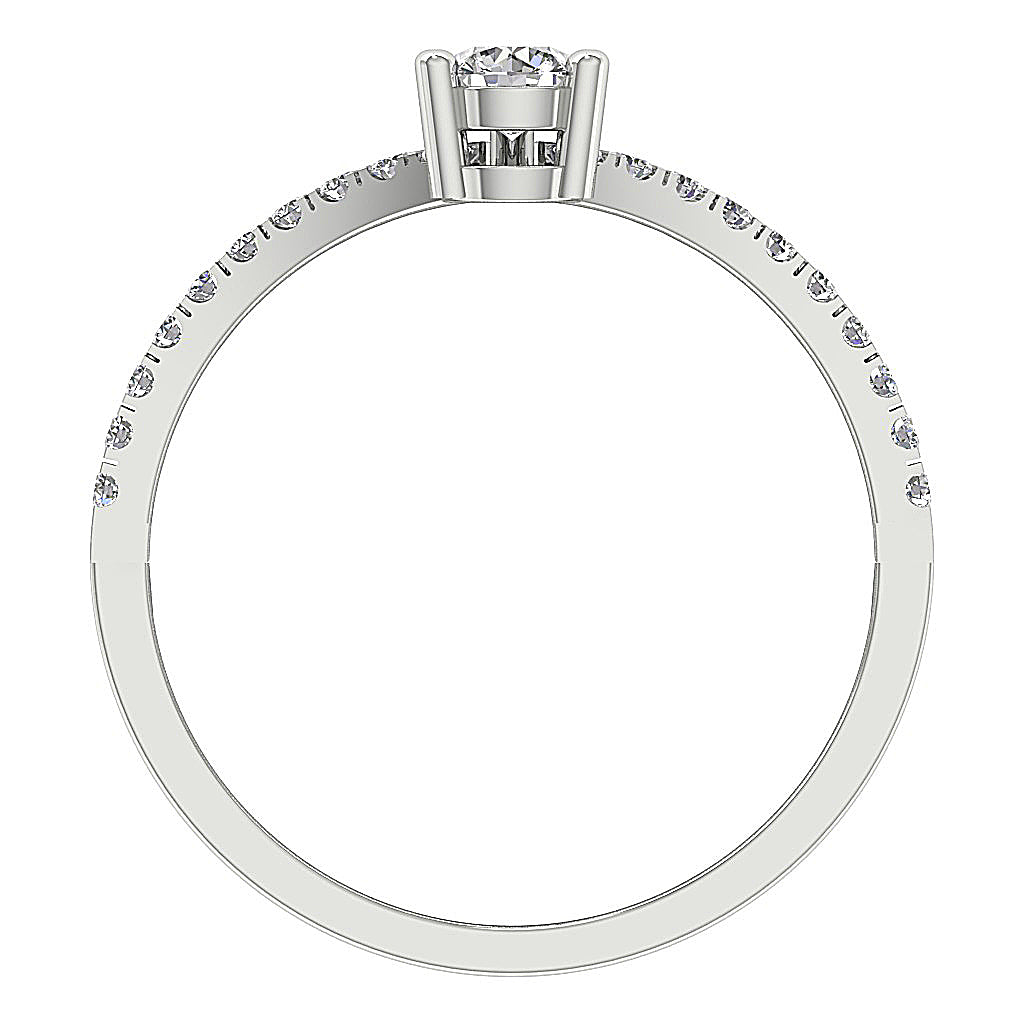 FrontViewGenuineDiamondRing14kSolidGold