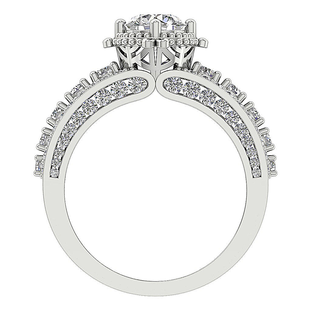 FrontViewGenuineDiamondRing14kSolidGold