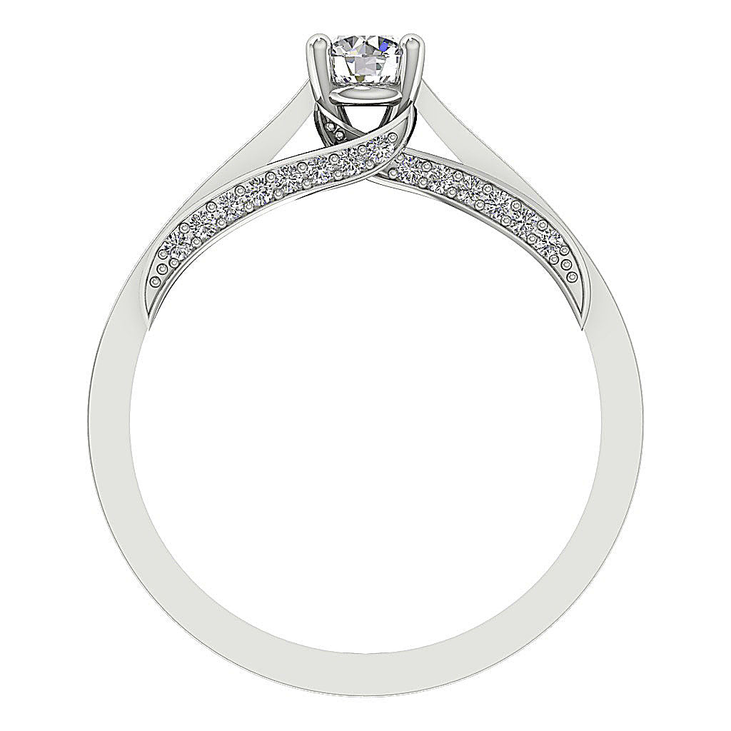 FrontViewGenuineDiamondRing14kSolidGold