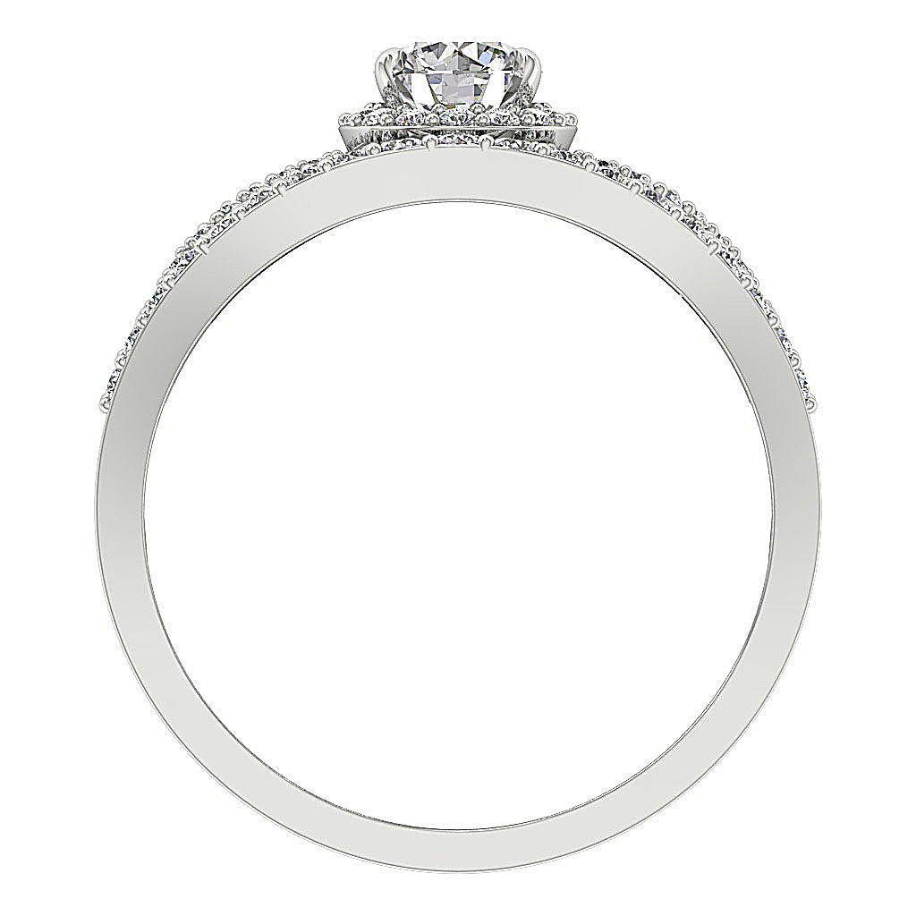 FrontViewGenuineDiamondRing14kSolidGold