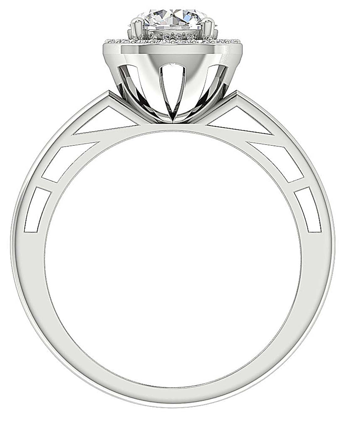 FrontViewGenuineDiamondRing14kSolidGold