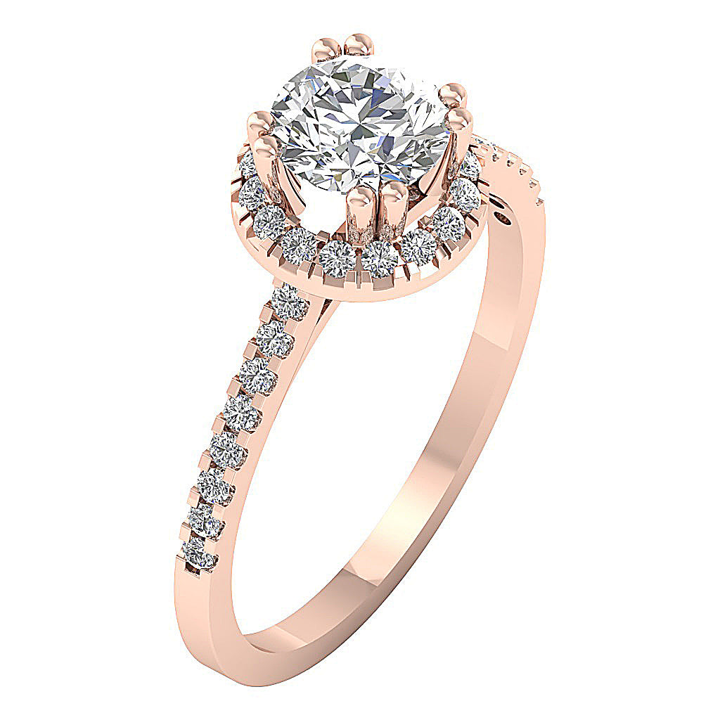 14kRoseGoldGenuineDiamondRingProngSet