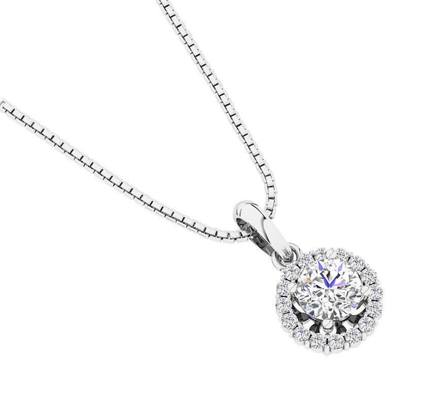 designerHaloSetGenuineDiamondPendant