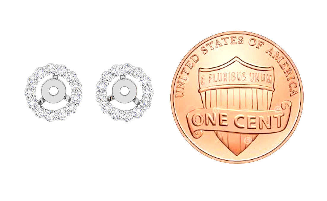 The Mia Prong Set Genuine Diamond Removable Jacket Earring 14K Rose Gold