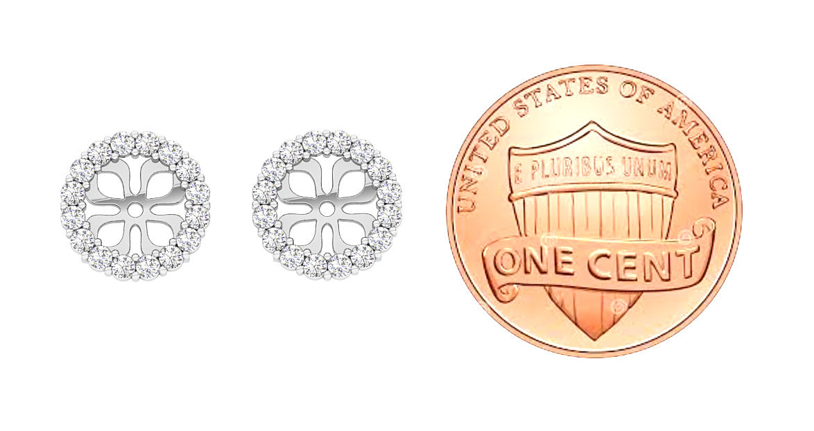 I1/SI1/VS1/VVS1 0.55Ct Natural Diamond Designer Jacket Earring 14K Gold 9.70 mm