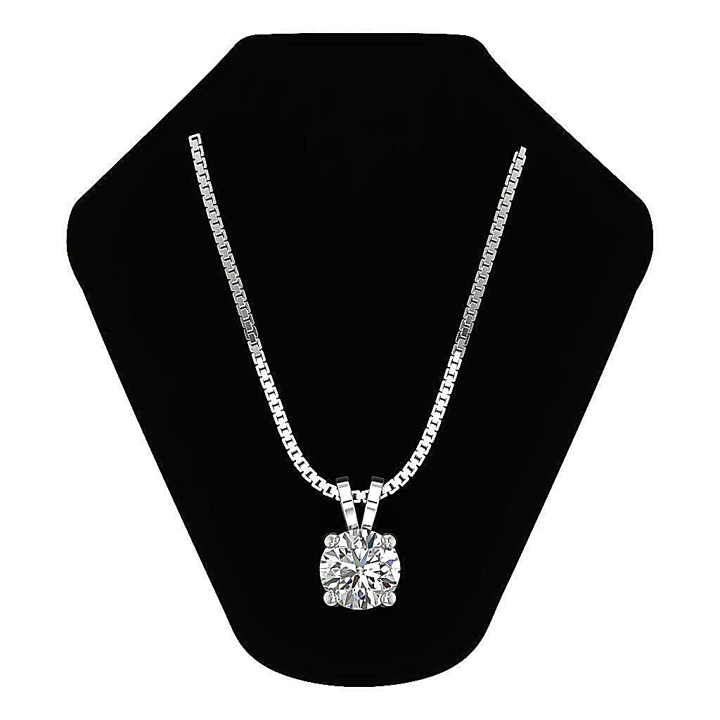 14k Gold Round Lab Diamond Solitaire Necklace (VS Clarity, F Color)