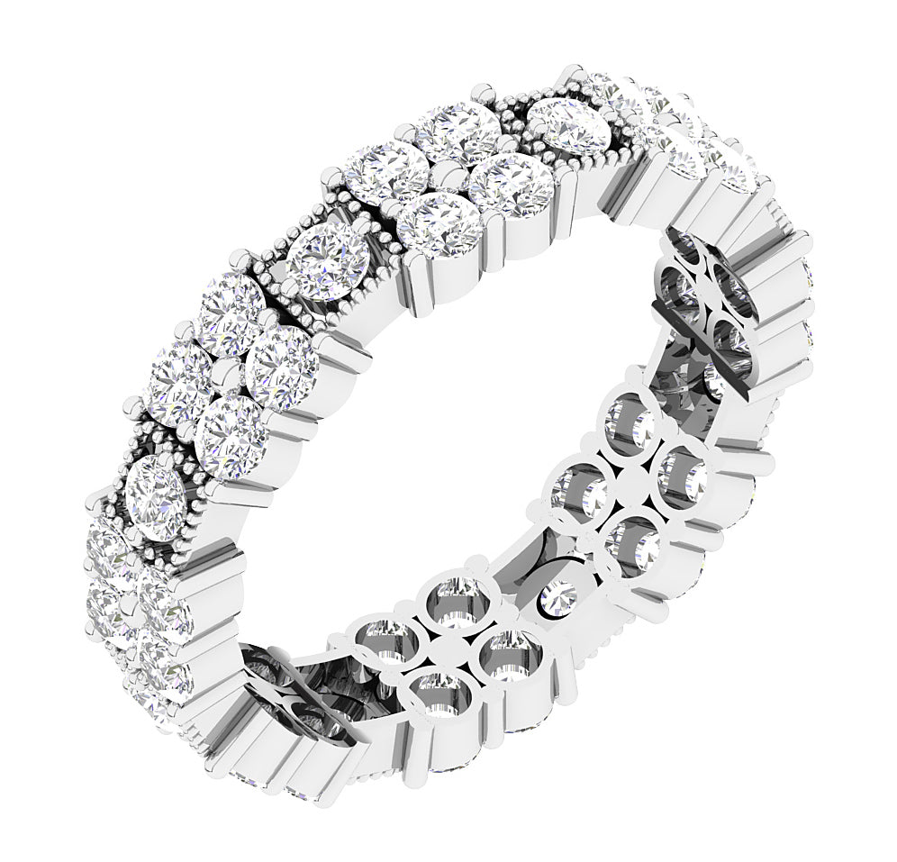 The Eduardo 14K Two-Tone Gold Round Cut Diamond Full Eternity Engagement Ring