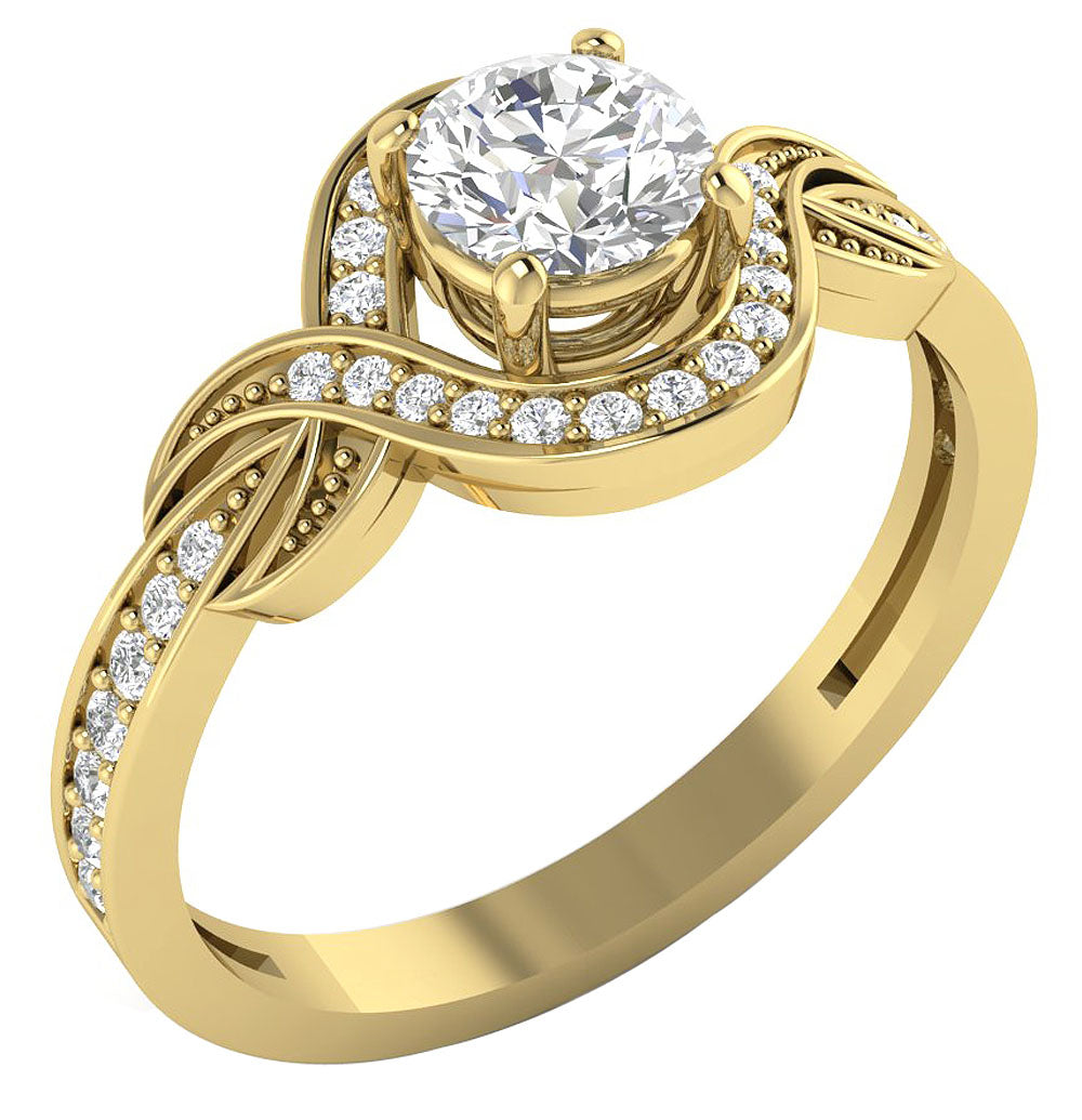GenuineDiamond14kSolidGoldRing