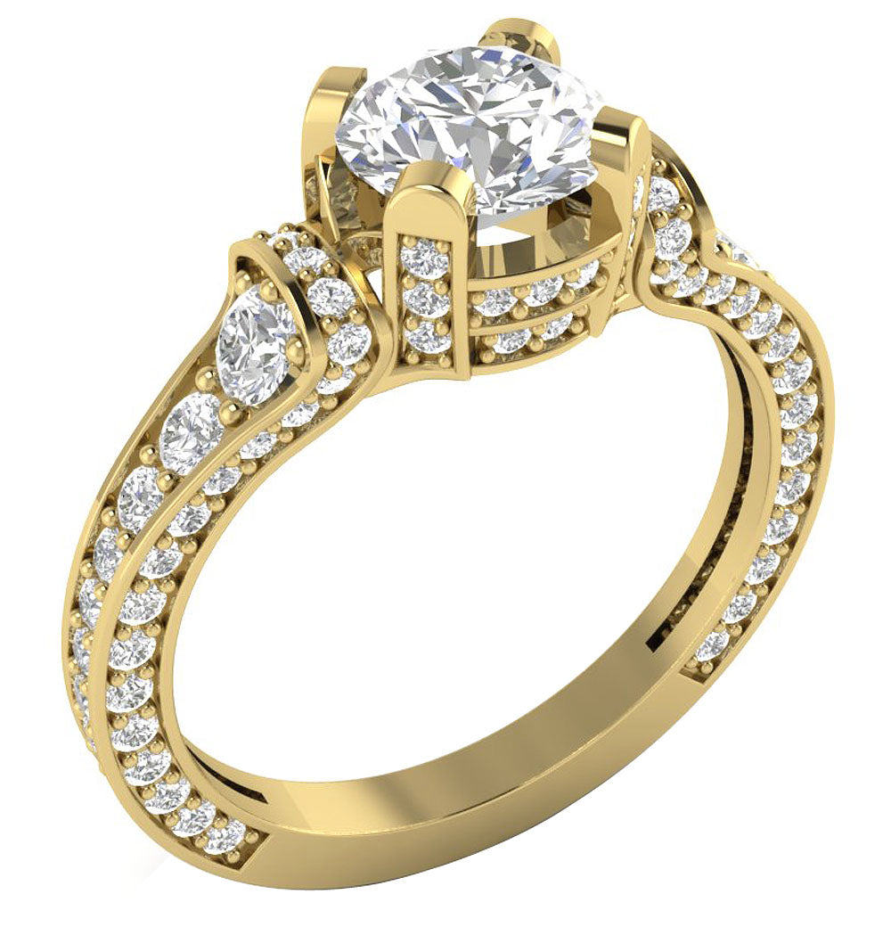 GenuineDiamond14kSolidGoldRing