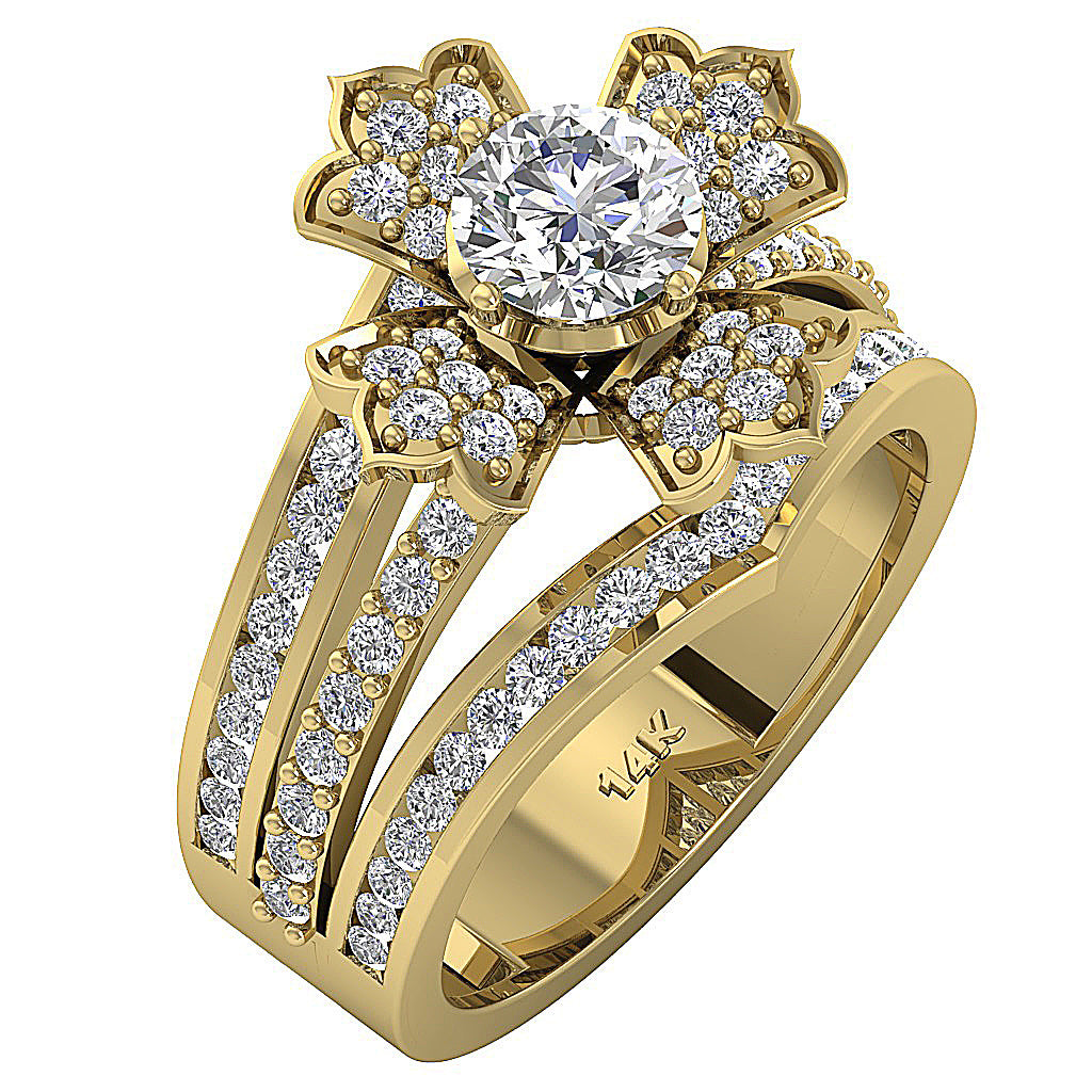 GenuineDiamond14kSolidGoldRing
