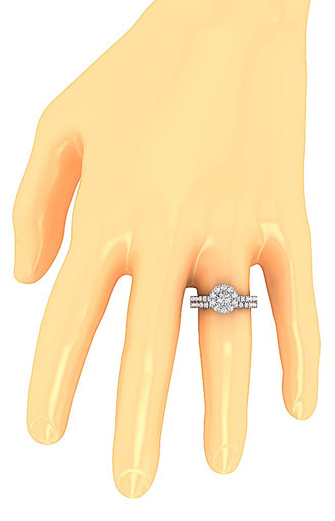 OnFingerNaturalDiamondBridalRingSet