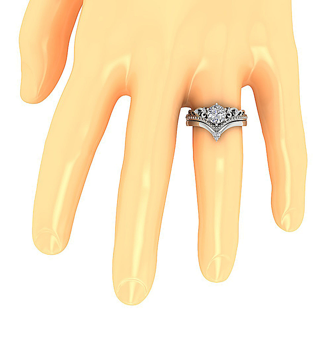 OnFingerRoundDiamondRing14kGold