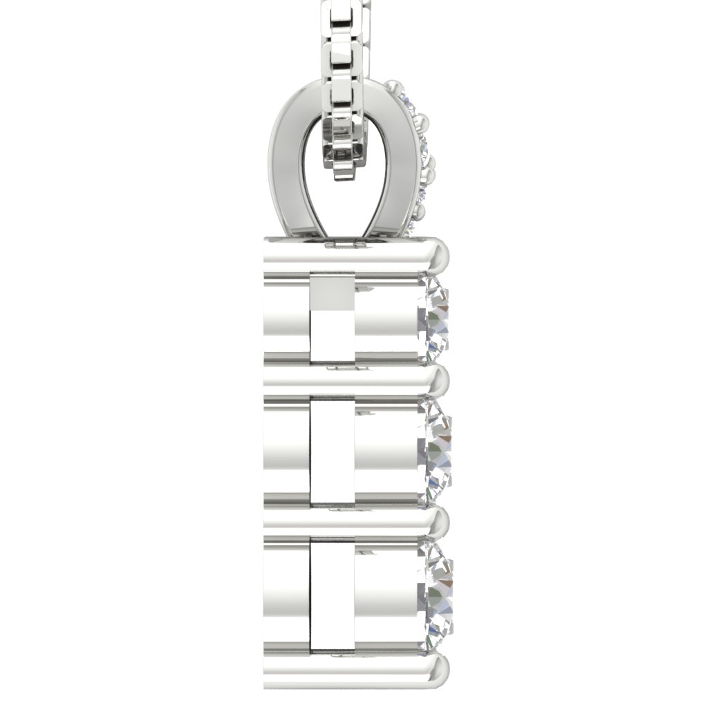 The Apollo 14k Gold Prong Set 3 Stone Journey Pendant
