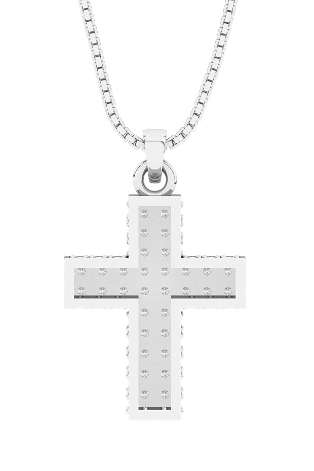 Back Side Prong Setting Cross Pendant