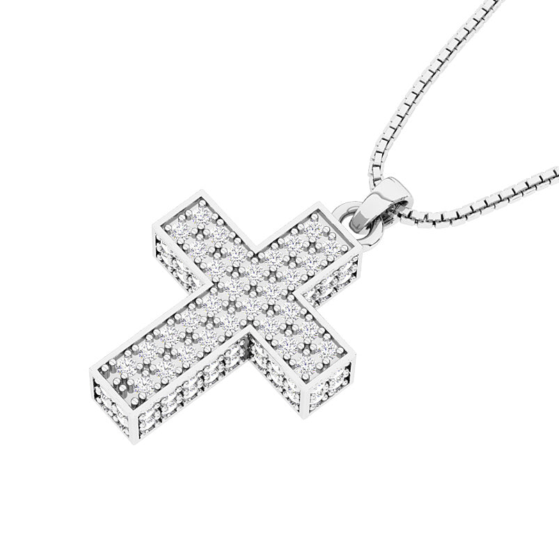 Designer Cross Pendant Genuine Diamond