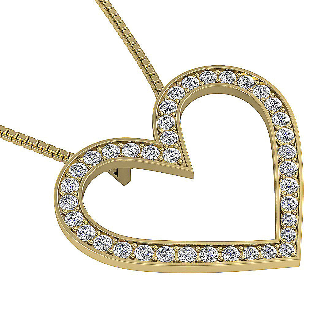 The Braxton 14k Gold Natural Diamond Heart Pendant