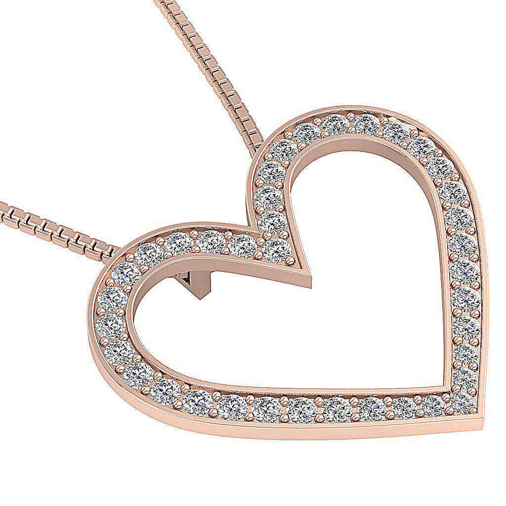 The Braxton 14k Gold Natural Diamond Heart Pendant