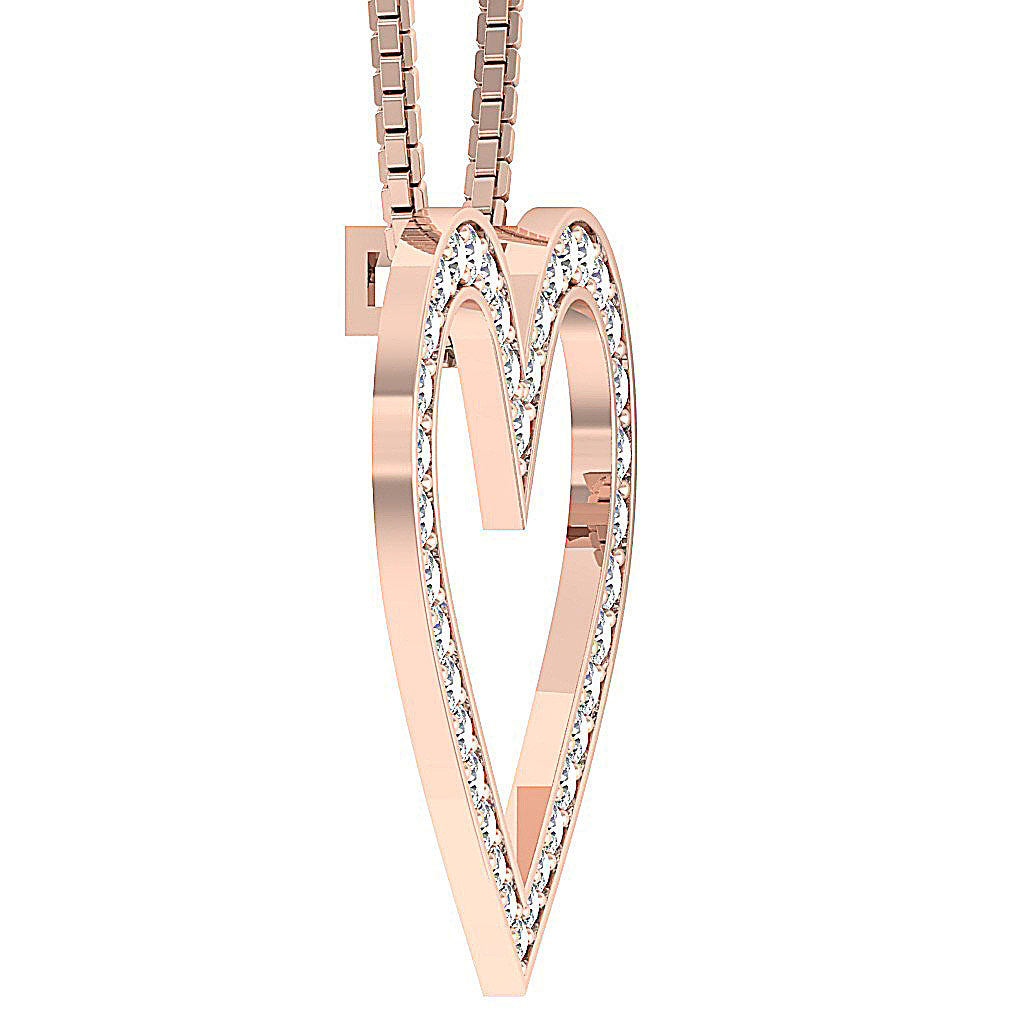 The Braxton 14k Gold Natural Diamond Heart Pendant