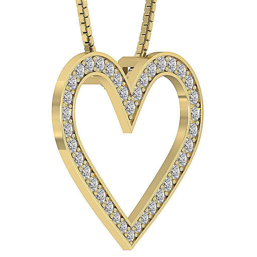 The Braxton 14k Gold Natural Diamond Heart Pendant