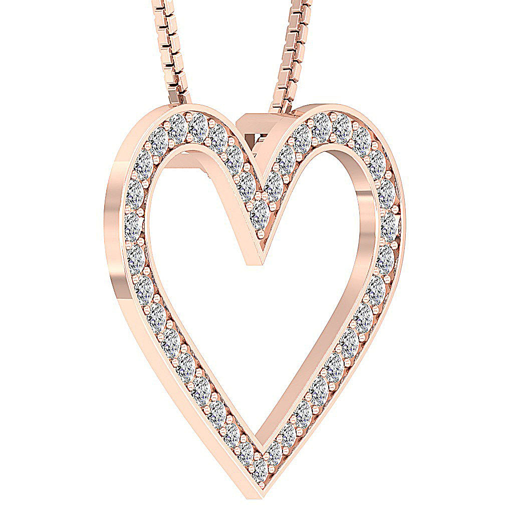 The Braxton 14k Gold Natural Diamond Heart Pendant