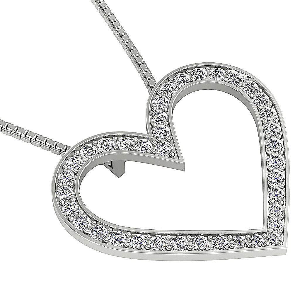 The Braxton 14k Gold Natural Diamond Heart Pendant
