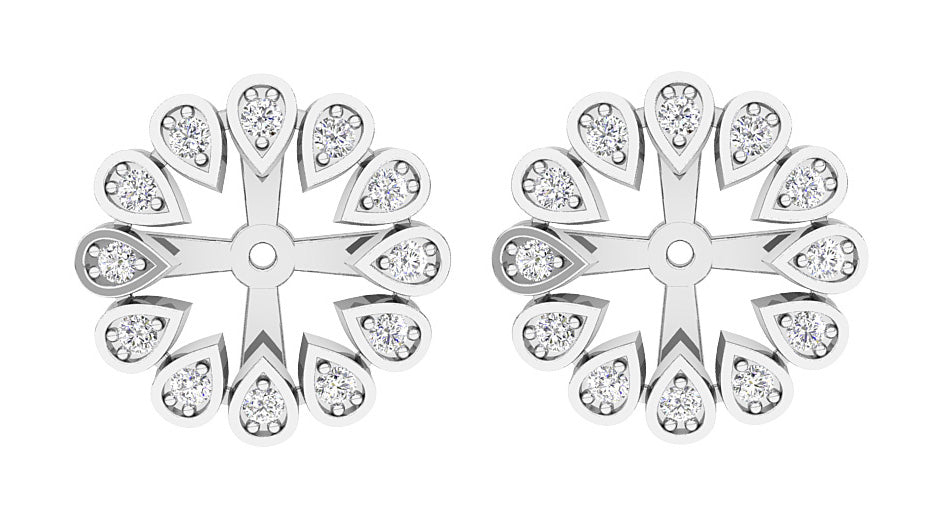 RoundDiamondProngSetJacketEarring