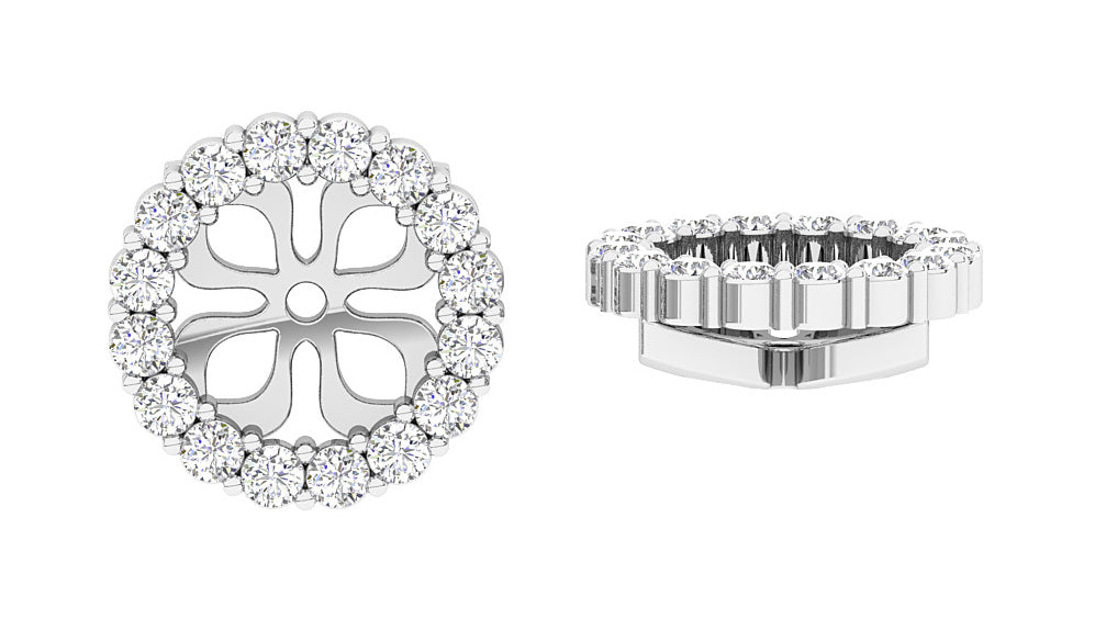 I1/SI1/VS1/VVS1 0.55Ct Natural Diamond Designer Jacket Earring 14K Gold 9.70 mm