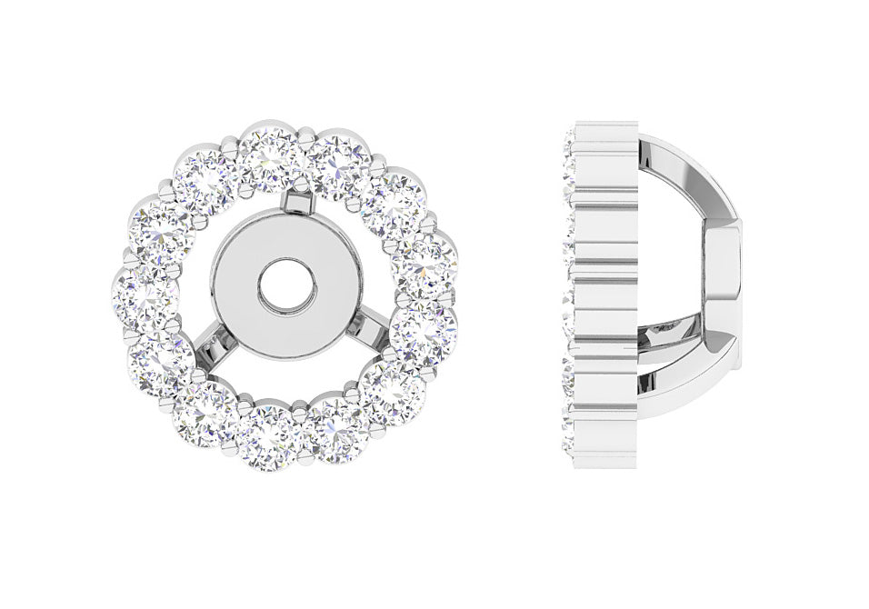 The Mia Prong Set Genuine Diamond Removable Jacket Earring 14K Rose Gold