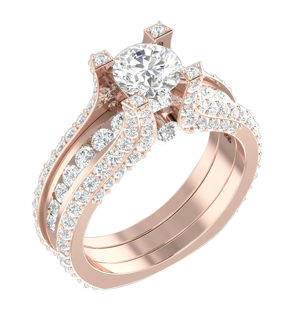 RoseGoldSideViewBridalEngagementRing