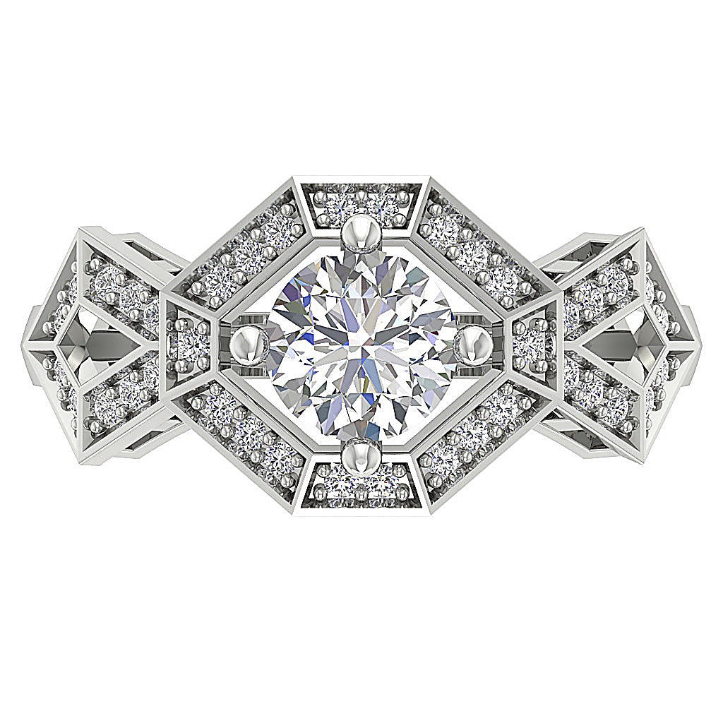 RoundCutDiamondSolitaireAnniversaryRingTopView