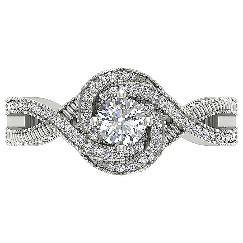 RoundCutDiamondSolitaireAnniversaryRingTopView