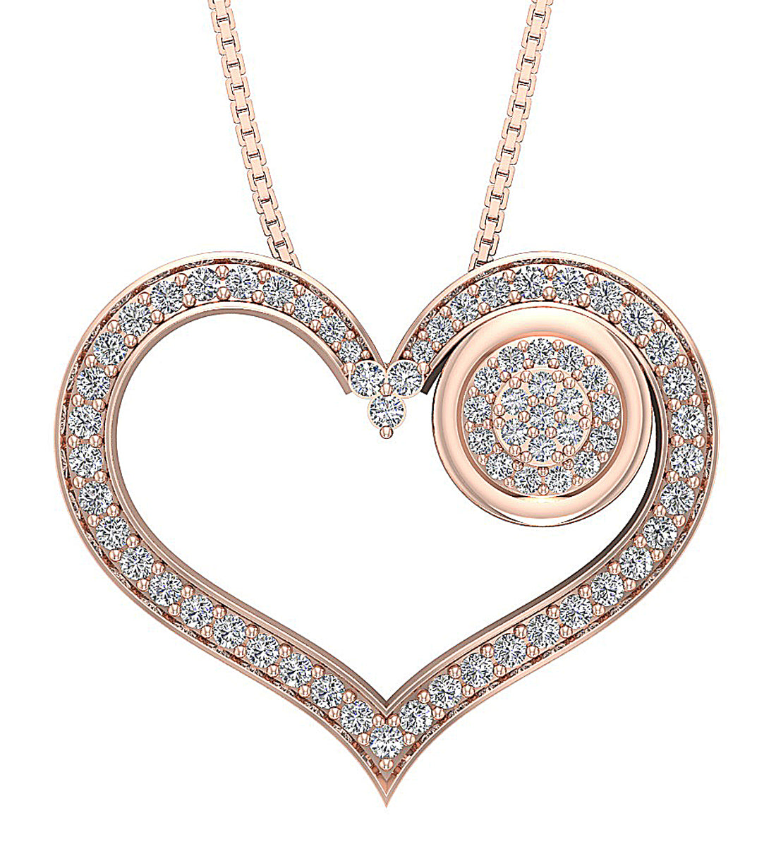 RoundDiamond14kRoseGoldPendant