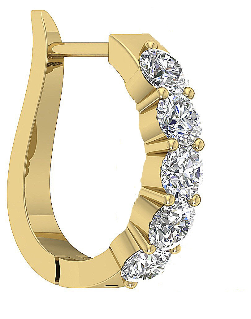 RoundDiamond14kYellowGoldHoopEarring